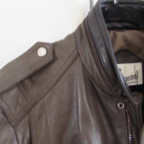 Vintage | Berman’s Leather Bomber Jacket size 42 mens - Picture 4 of 7